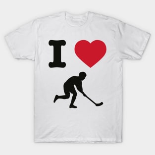 I Love Hockey Funny T-Shirt